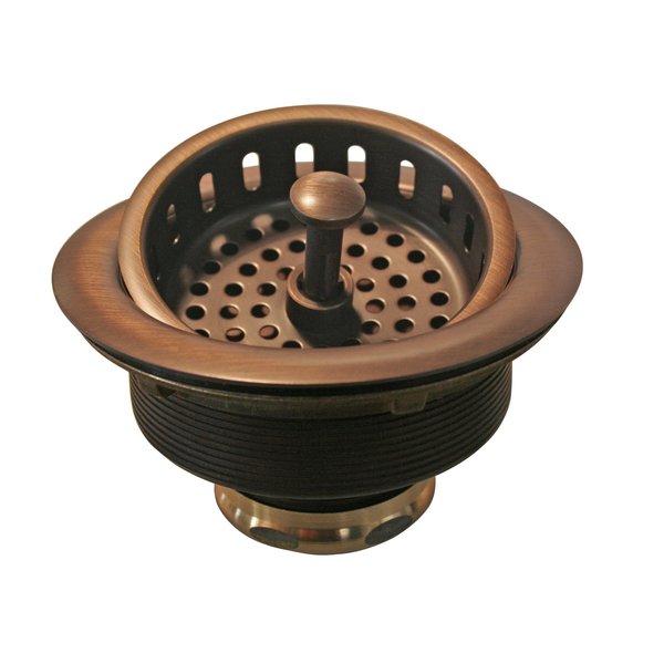 Westbrass Post Style Large Kitchen Basket Strainer in Antique Copper D214-11